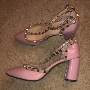 Pink high heel shoes